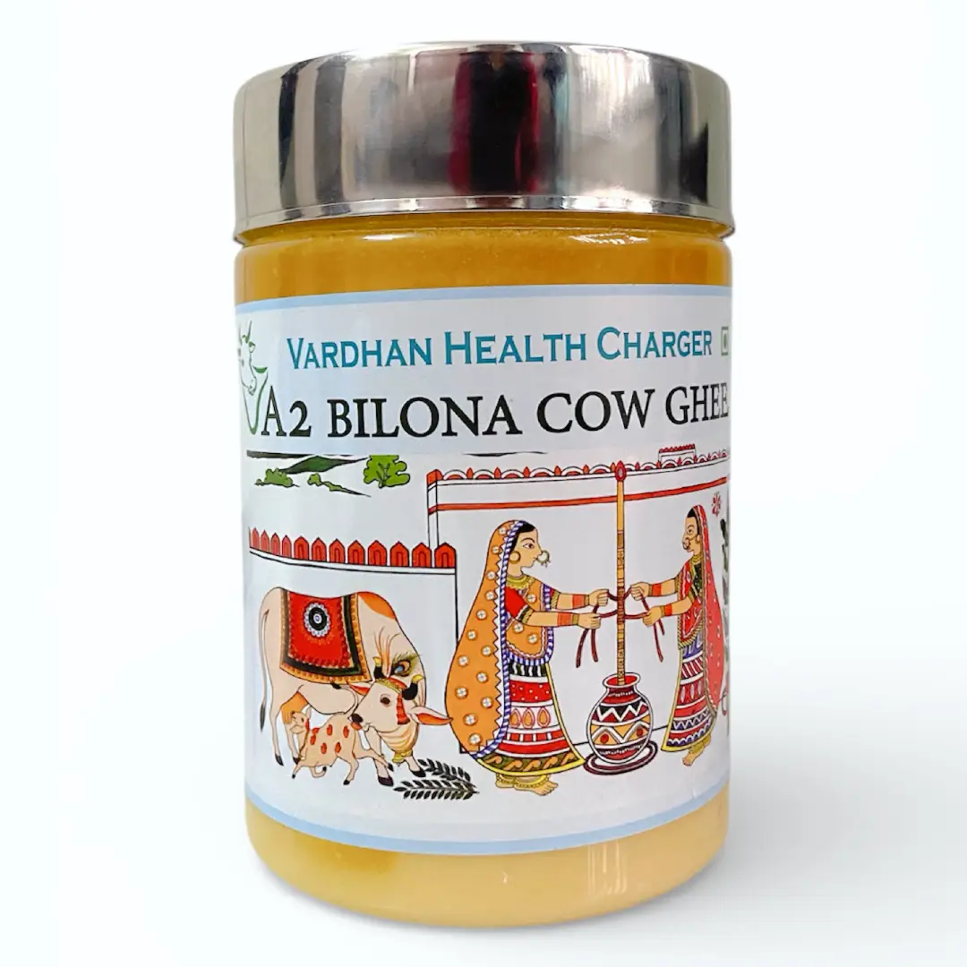 You can place an order through our website by selecting your preferred A2 Bilona Cow Ghee, adding it to your cart, and completing the checkout process. Our A2 Bilona Cow Ghee is crafted using the traditional hand-churned method, ensuring pure aroma, authentic taste, and rich nutrition. Made from the milk of indigenous cows, it contains natural goodness that supports digestion, immunity, and overall wellness. Its golden texture and wholesome purity make it a perfect choice for daily use and a truly nourishing addition to your lifestyle.